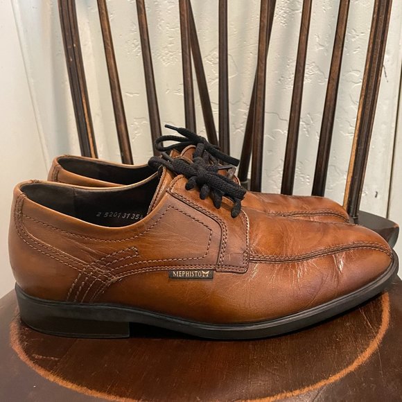 Mephisto Air Relax Men\'s Oxford Brown Leather 100% Caoutchouc Shoes Size 8.5 main image 5